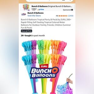 Bunch O Balloons Tropical Colored Water Balloons (6 Pack) new